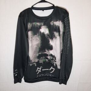 Vapor95 Men’s L Dark Messenger Sweatshirt Vaporwave All Over Print USA Aesthetic